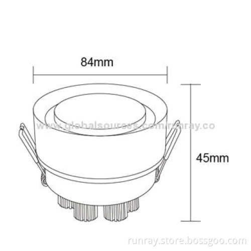 5W Crystal LED Downlight, Bridgelux Chip, 85-265V AC or 12-24V DC, 3 Years Warranty